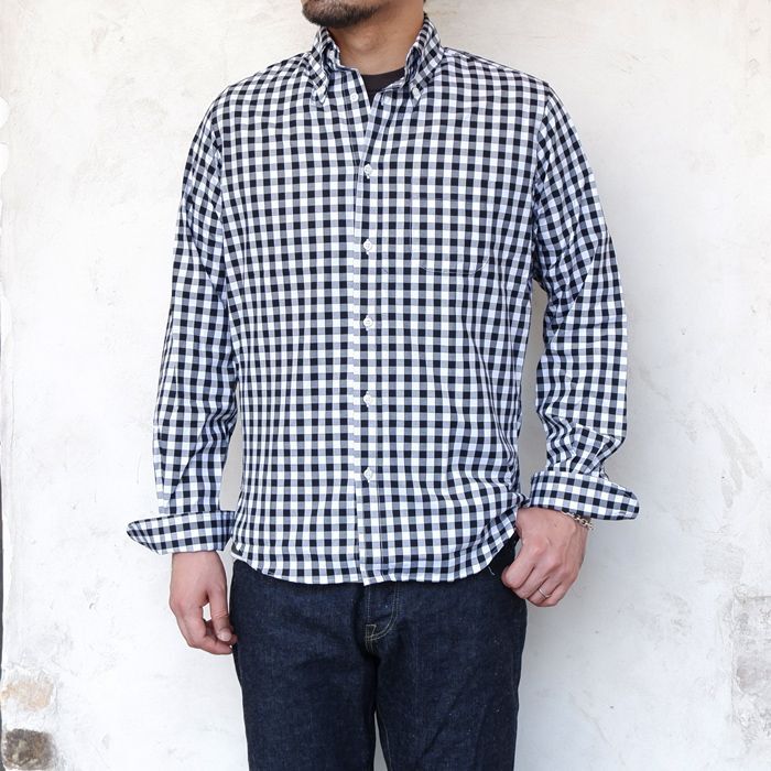 インディビジュアライズドシャツ USA製 チェック柄 長袖 ボタンダウンシャツ 15 1／2−33 INDIVIDUALIZED SHIRTS SLIM FIT メンズ   【230305】