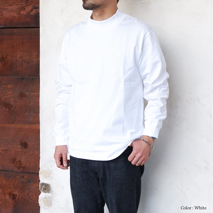 KAPTAIN SUNSHINE（キャプテンサンシャイン）Heavy Suvin Supima Mockneck Long Sleeve  Tee（ヘビースビンスーピマモックネックロングスリーブTシャツ）SUVIN SUPIMA TUBE TENJIKU  HEAVY/White（ホワイト）・Feather Grey（フェザーグレー） - タイガース・ブラザース本店 ...