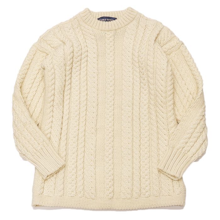 Guernsey WOOLLENS（ガンジーウーレンズ）CREW NECK ARAN SWEATER 