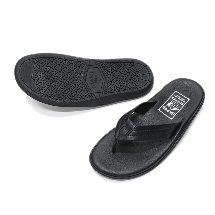 ISLAND SLIPPER レザートングサンダル black