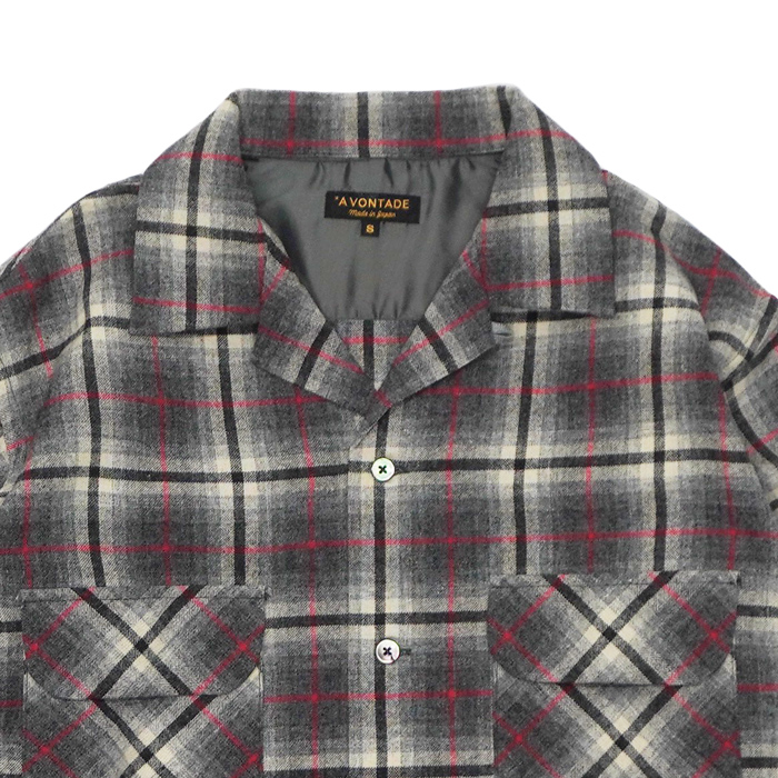 A VONTADE（アボンタージ）Wool Plaid Open Color Shirt（ウール