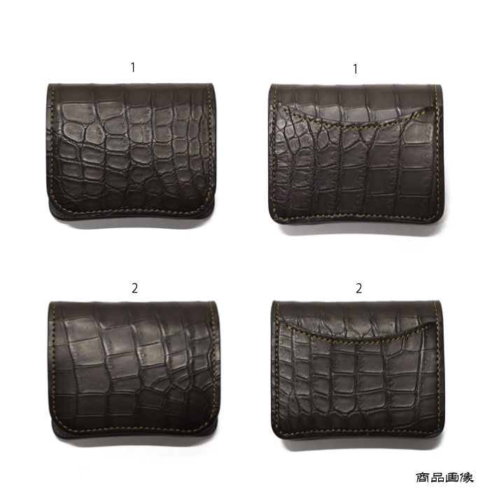 WILDSWANS PONT クロコダイル チョコ コンパクトウォレット《ポント