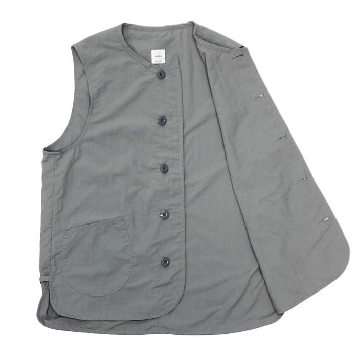 新品　ペルーアランワイドベスト　グレー ARAN（アラン）VEST（ベスト）”ナイロン